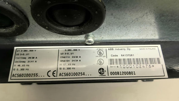ABB ACS60100254 ACS600 Drive 32 Amp 500 Volts – BME Bearings and