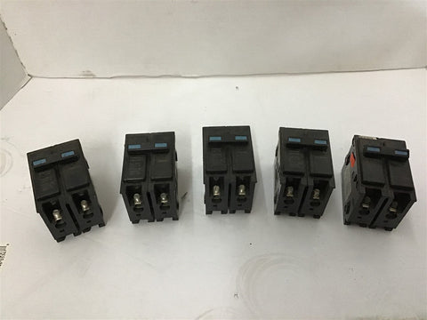 2 Pole 15 Amp Circuit Breaker Lot of 5