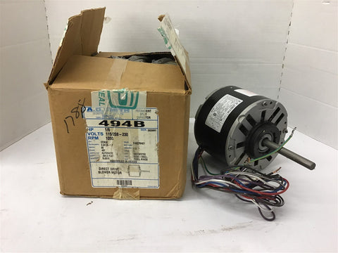 A.O. Smith 494B Blower Motor 1/6 HP 115/208-230 Volts 1050 Rpm 48Y Single Phase