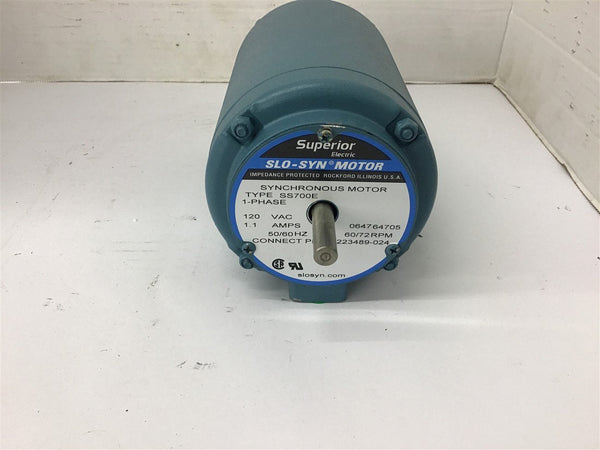 Superior Electric SLO-SYN SS700E AC Motor 60/72 RPM 120VAC Single Phas –  BME Bearings and Surplus