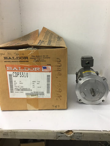 Baldor CDP3310 .25 HP DC Motor 90 Volts 1750 Rpm 56C Frame