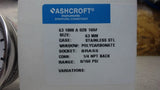 Ashcroft 63 1008 A 028 160# Pneumatic Gauge, 0-160 Psi, 1/4" Npt Back