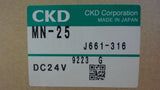 CKD MN-25 VALVE, J661-316, 24VDC, 9223G, -20-60° PIPE RP 1, 7 KPA