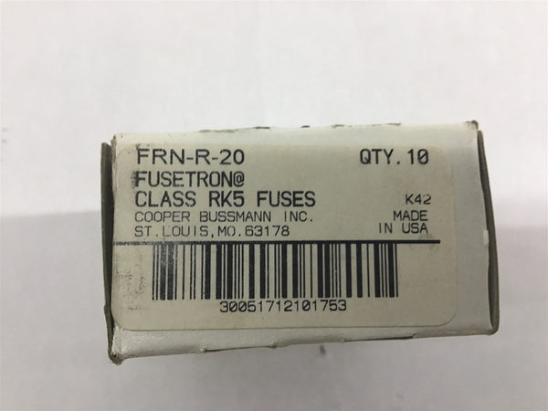 Bussmann FRNR20 Fusetron Class RK5 Fuses – BME Bearings and Surplus
