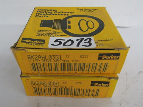 2 Genuine Parker Cylinder Service Kit # Rk2Ahl0351 - 3 1/2" Bunan Rod Seal Kit