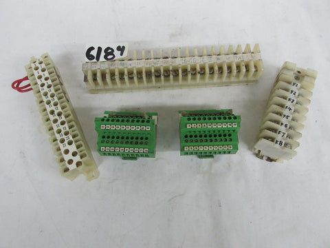5 Pieces Of Terminal Strips/ Blocks- 2 -Railmount 20 Pin Male & 3-Termainal Str