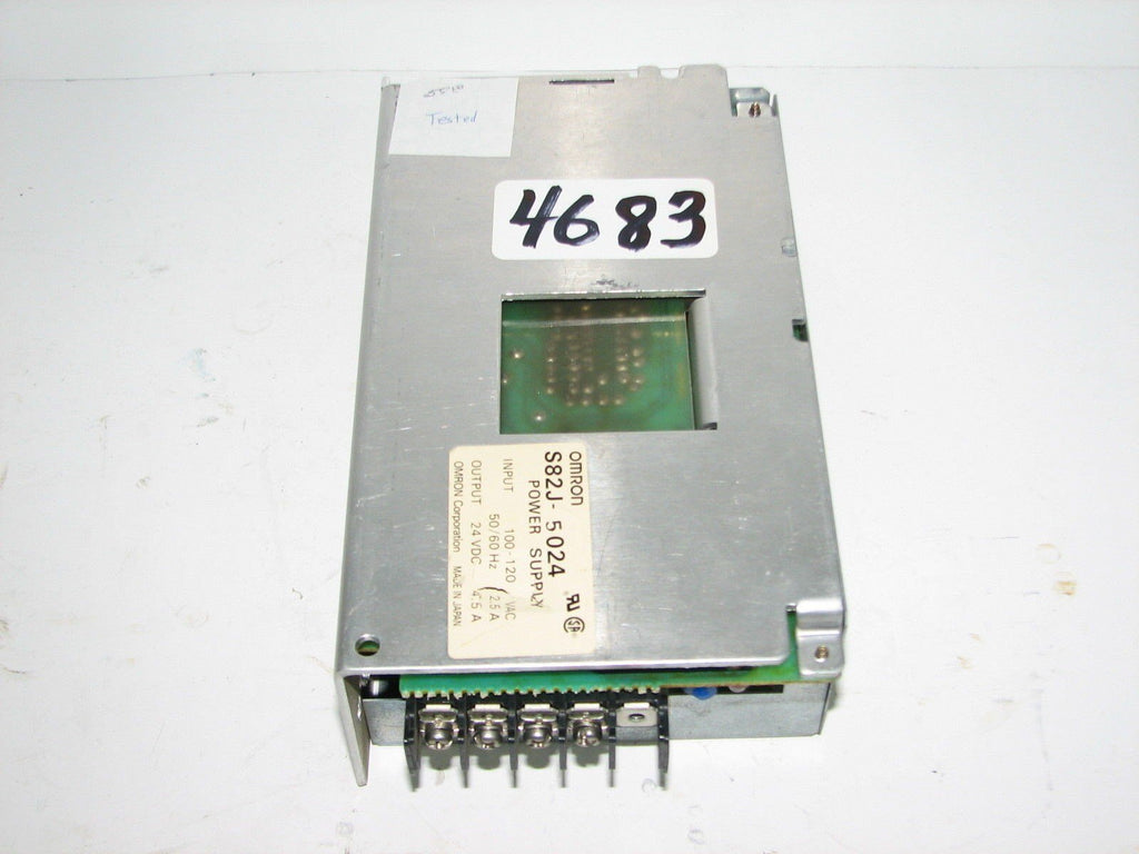 Omron Power Supply  S82J-5024  - 50/60 Hz - Input 100-120  Output 24 Vdc - Used