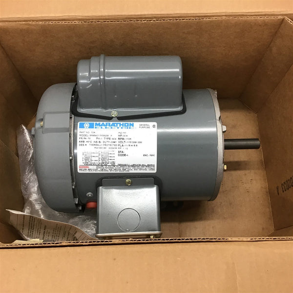 Marathon 725 3/4 HP AC Motor 115/208-230 Volts 1725 RPM4P Single Phase –  BME Bearings and Surplus