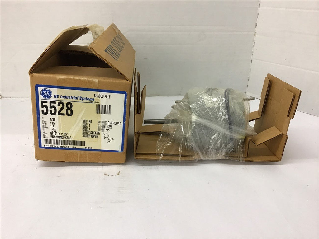 GE 5KSM84DFK28S 1/30 HP Shaded Pole Motor 115 Volts 1550 Rpm