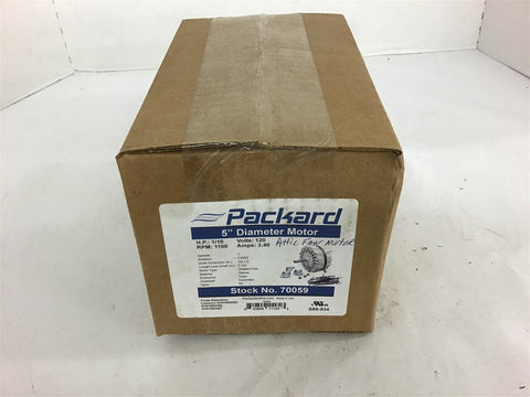 Packard 70059 1/10 HP Fan Motor 120 Volts 1100 Rpm Shaded Pole