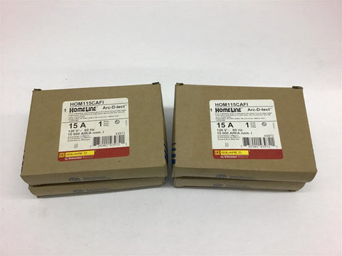 Square D Homeline HOM115CAFI 15 Amp 120 Volts Circuit Breaker Lot of 4