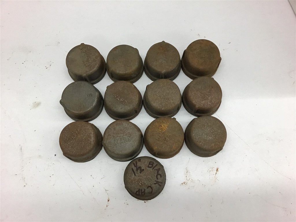 Threaded Black Pipe Cap 1 1/2"-Lot of 13