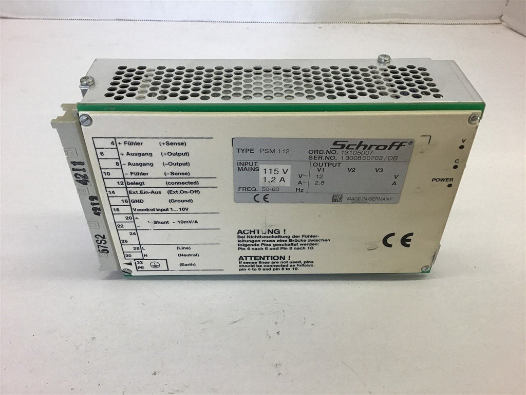 Schroff PSM 112 13105007 Blade Power Supply Axis Encoders
