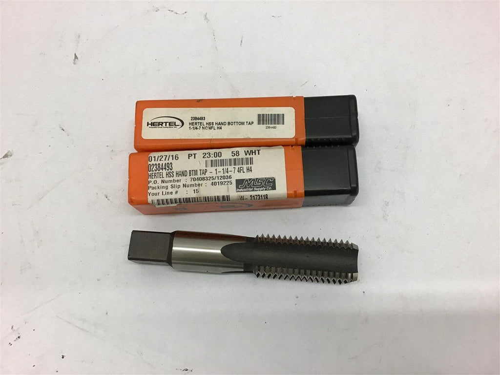 Hertel 2FL HSS TIN SEM End Mill 1-1/4" x 7 NC4FL H4 Lot of 2