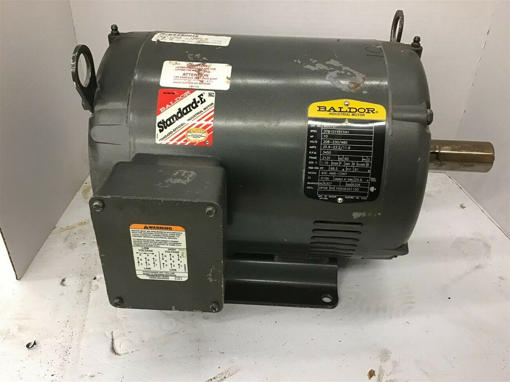 Baldor M3312T 10 Hp AC Motor 208-230/460 Volts 3600 Rpm 2p 213T Frmae
