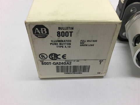 Allen-Bradley 800T-QA24GA2 Illuminated Green Push Button 24V