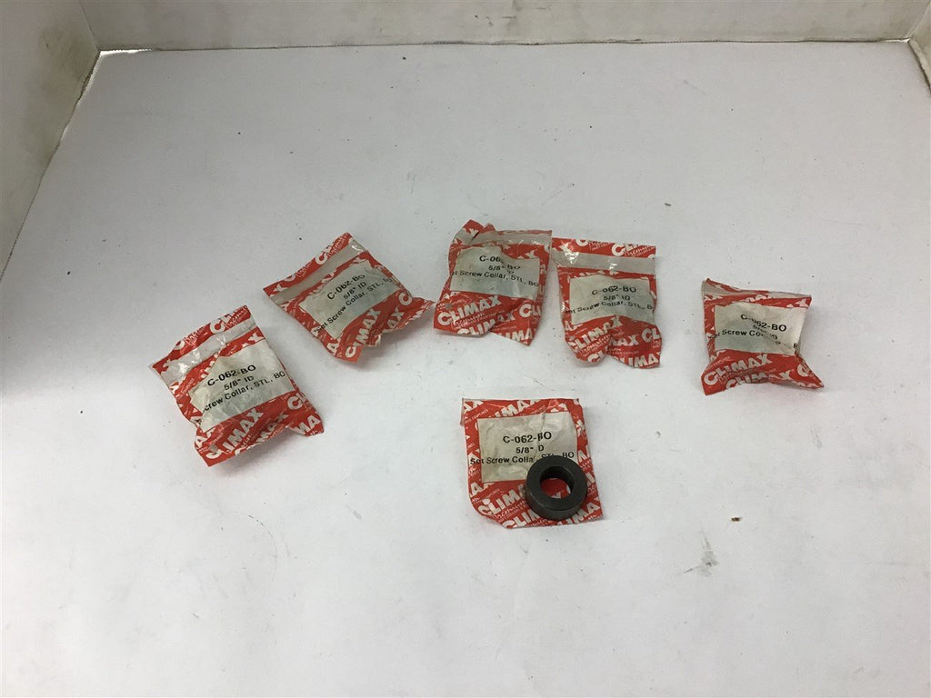 Climax C-062-BO 5/8' ID Set Screw Collar Lot Of 6