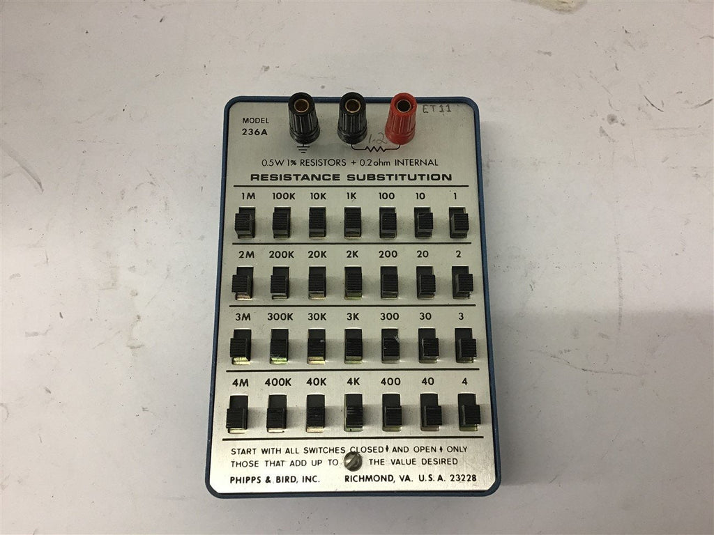 Phipps & Bird Resistance Substitution 236A