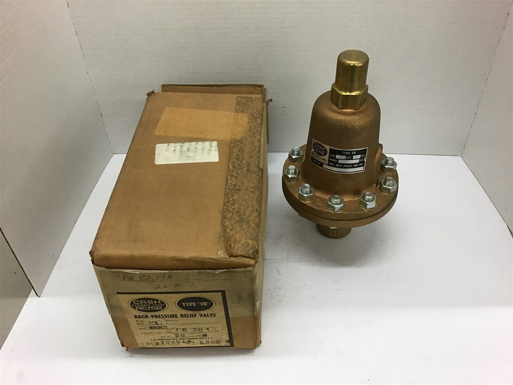 CASH Pressure Valve ACME Type FR 3/4 20PSI 0-30 Range V13694-9588-PB