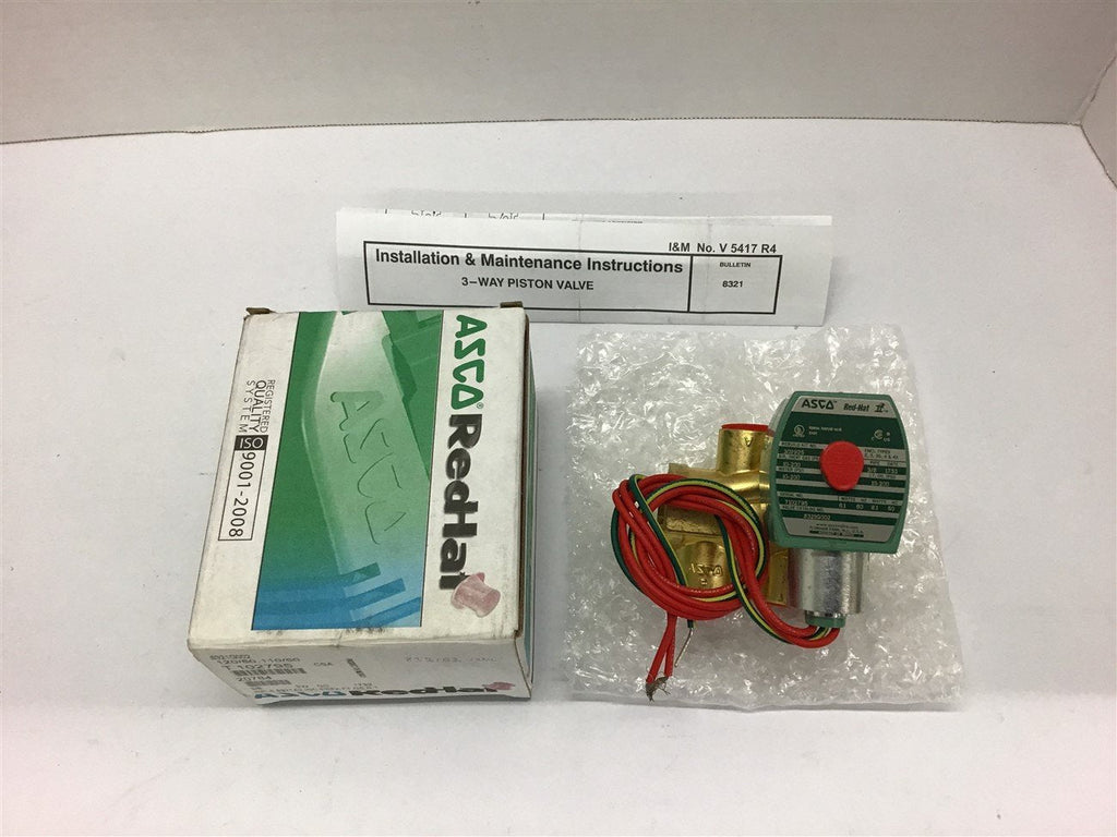 Asco 8321G002 Solenoid Valve 3/8 Pipe 10-200Psi 6.1W 60Hz / 8.1W 50Hz