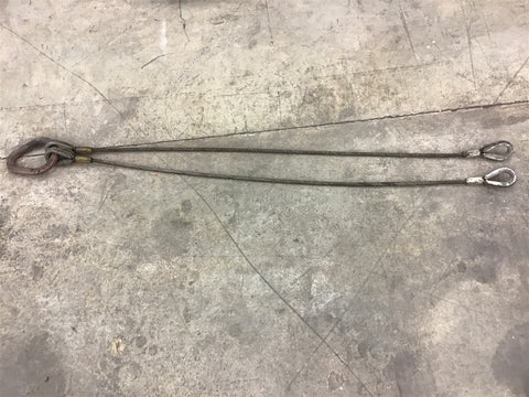 American Rigger's Supply 9-87 Two Leg Wire Rope Slings 4 Length 3/8" Diameter