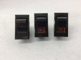 Carling 10 Amp Rocker Switch 250 VAc Lot Of 3