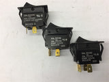 Carling 10 Amp Rocker Switch 250 VAc Lot Of 3