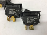 Carling 10 Amp Rocker Switch 250 VAc Lot Of 3