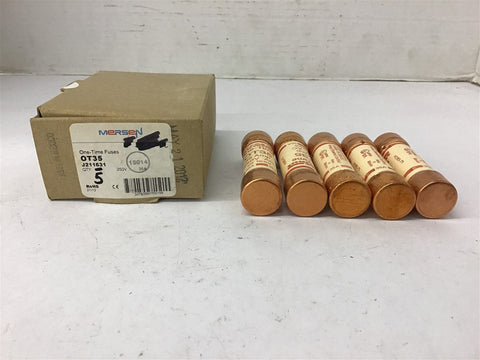Ferraz Shawmut OT35 One-Time Fuse 35 Amp 250 Volts Lot Of 5