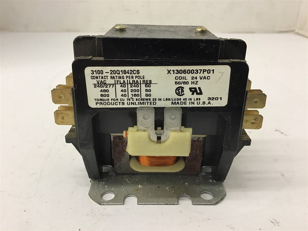 3100-20Q1842CS Contactor 480 volt 50 HP 24 Vac Coil