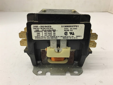 3100-20Q1842CS Contactor 480 volt 50 HP 24 Vac Coil