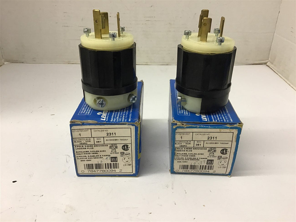Leviton 2311 Locking Plug 20 Amp 125 volts Lot Of 2