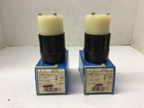 Leviton 2313 20 Amp 125 Volt Connector locking 2 Pole Lot Of 2