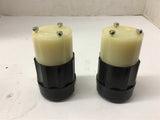 Leviton 2313 20 Amp 125 Volt Connector locking 2 Pole Lot Of 2