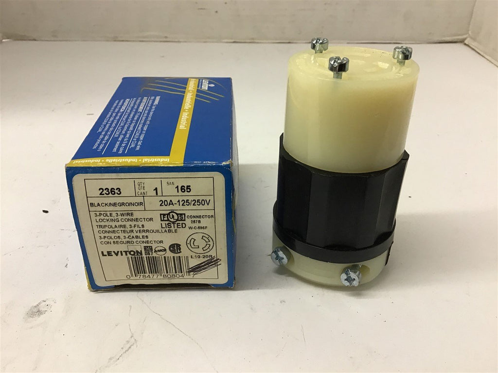 Leviton 2363 Locking Connector 20A 125/250 Volts 3 Pole