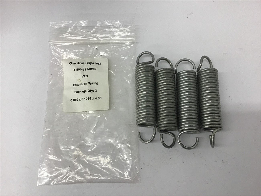Gardner Springs V2C Extension Spring 0.840x0.1055x4.00 Lot Of 4 Packs