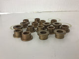 Brass/ Bronze Bushing 1/2" L x 3/4" OD x 1/2" ID x 1" Flange Lot of 17