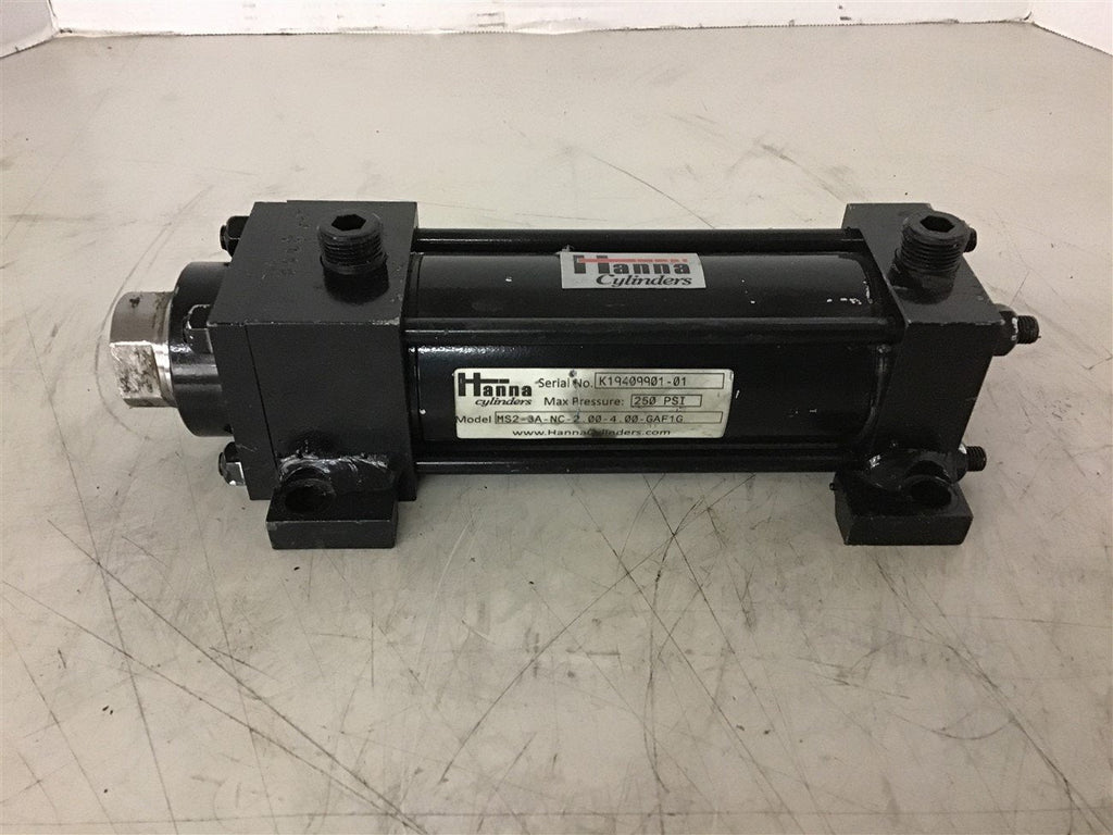 Hanna MS2-3A-NC-2.00-4.00-GAF1G Pneumatic Cylinder 250 PSI