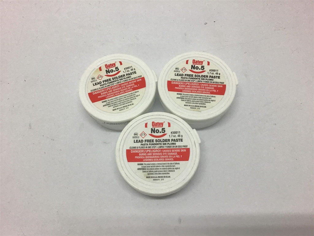 Oatey Lead Free Solder Paste 30011 --Lot of 3