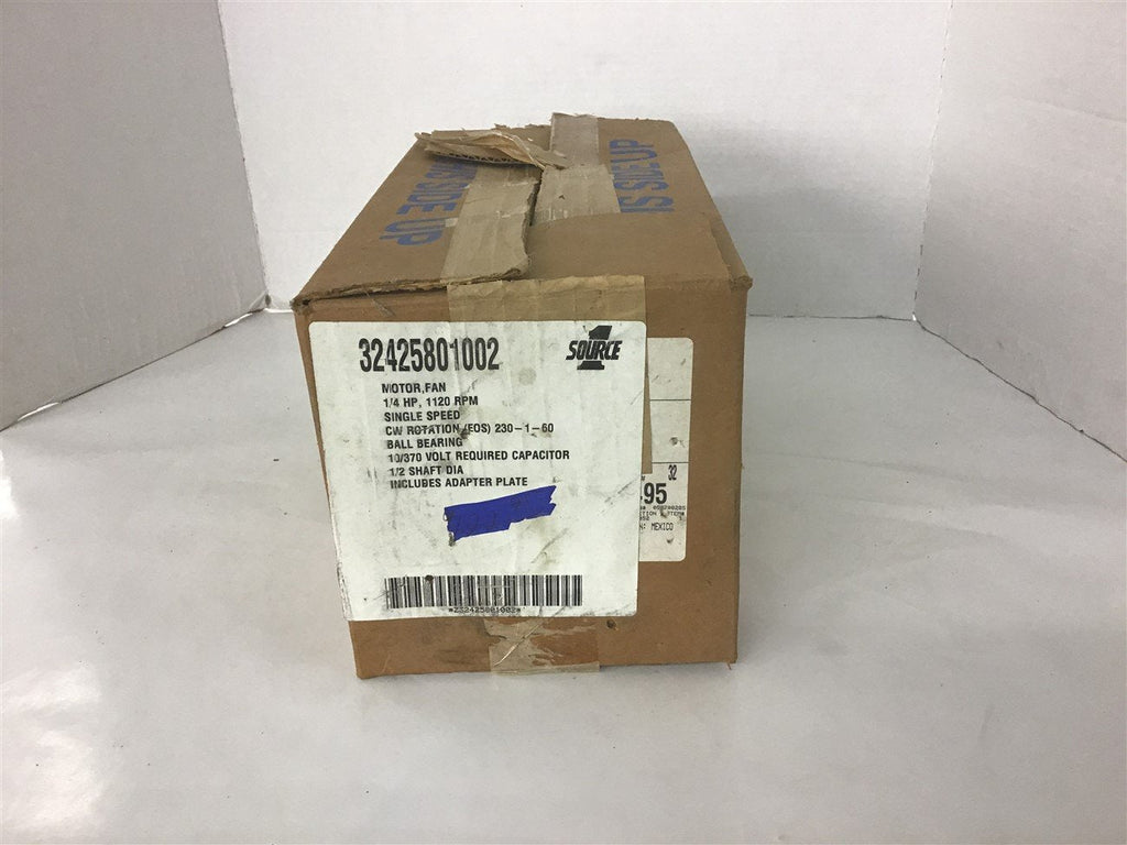Source 1 32425801002 Fan Motor 1/4 HP 1120 Rpm 230 volt Single Phase