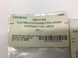 Siemens 3SB1910-0DE Illuminated Pushbutton Green Lenses --Lot of 4