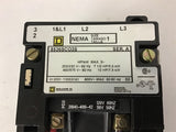 Square D 8536SCO3S Nema Size 1 Starter 460 Volt @ 10 HP 120 Volt Coil
