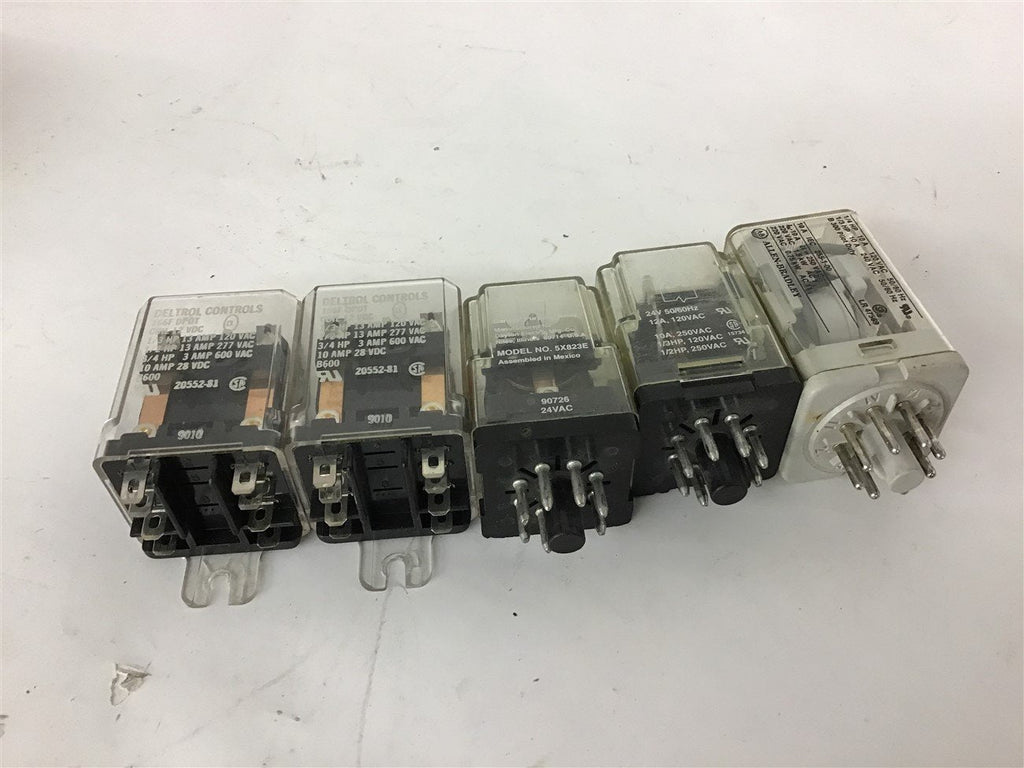 Lot of 5 assorted Relays