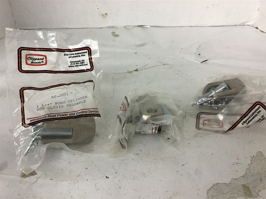 Clippard RC-2081 1 1/4" Bore Cylinder Rod Clevis Lot of 3