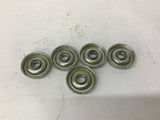 Conveyor Roller Bearing 7/169" Hex x 7/8" OD lot of 5