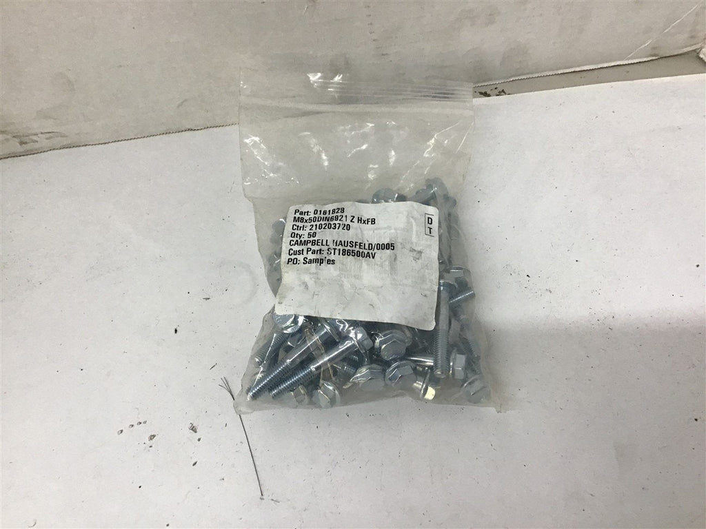 M8-1.25 x 50mm Zinc Finish DIN 6921 Class 8.8 Hex Flange Bolt lot of 50