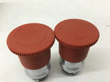 Lovato 8 LM2T B6644 Mushroom Head Push-Button Red Lot of 2