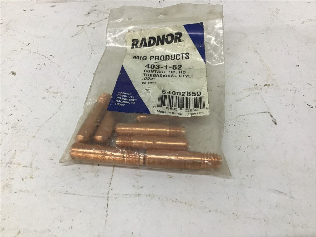 Radnor Model 403-1-52 Contact Tip Lot of 7