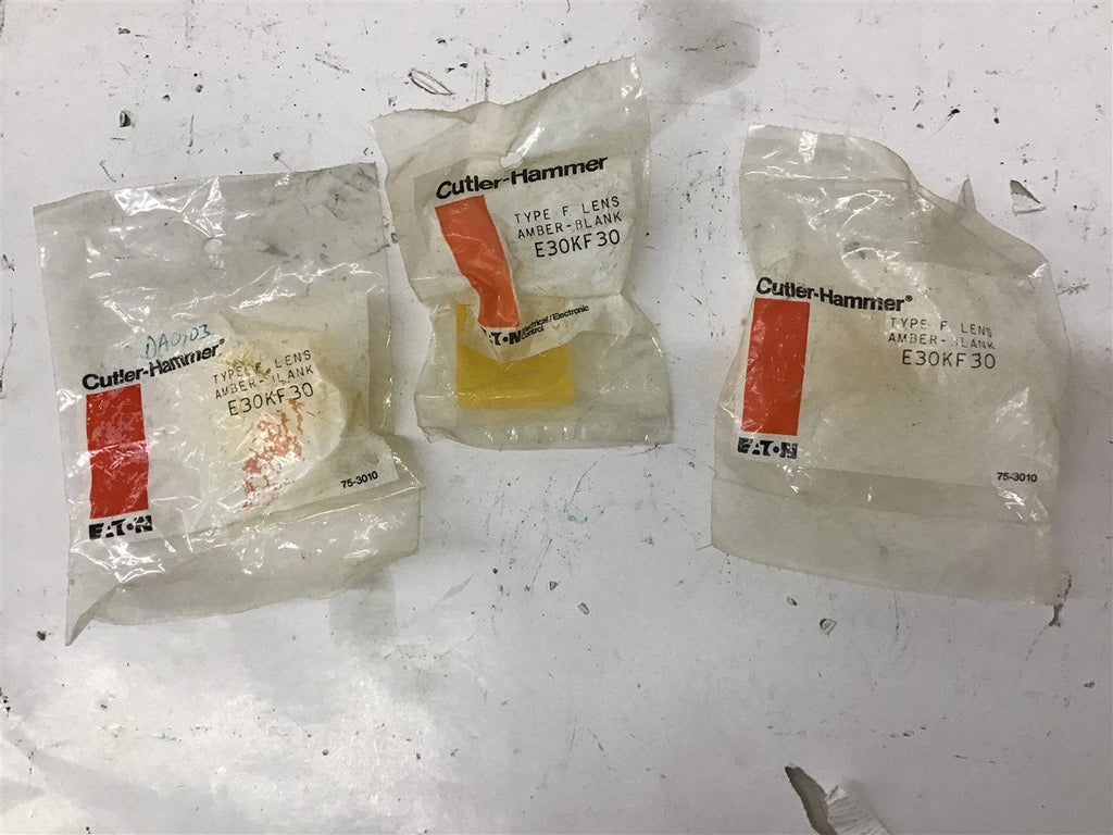 Cutler Hammer E30KF30 Amber Lens Cover - Lot Of 3