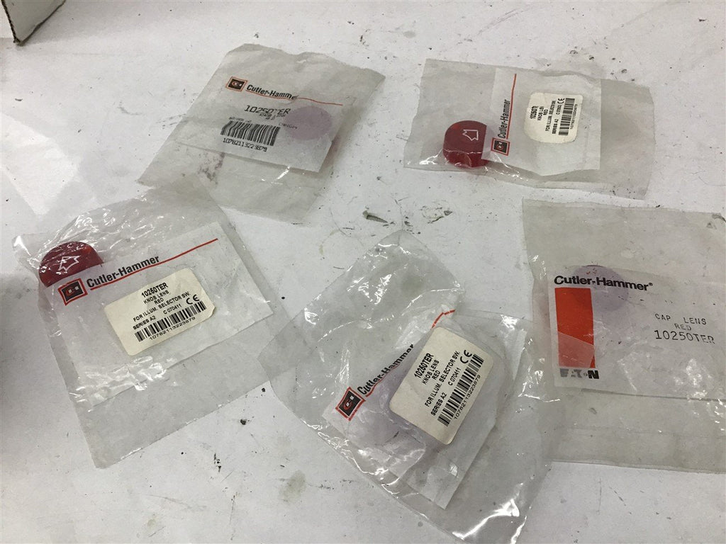 Cutler Hammer 10250TER Cap Lens Red Lot Of 5